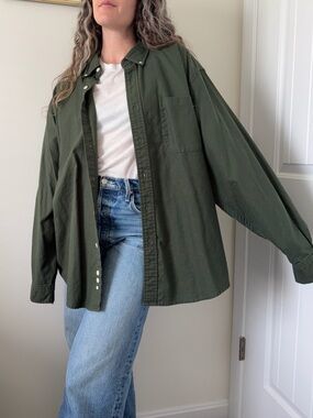 Eddie Bauer Green Button-Down Shirt
